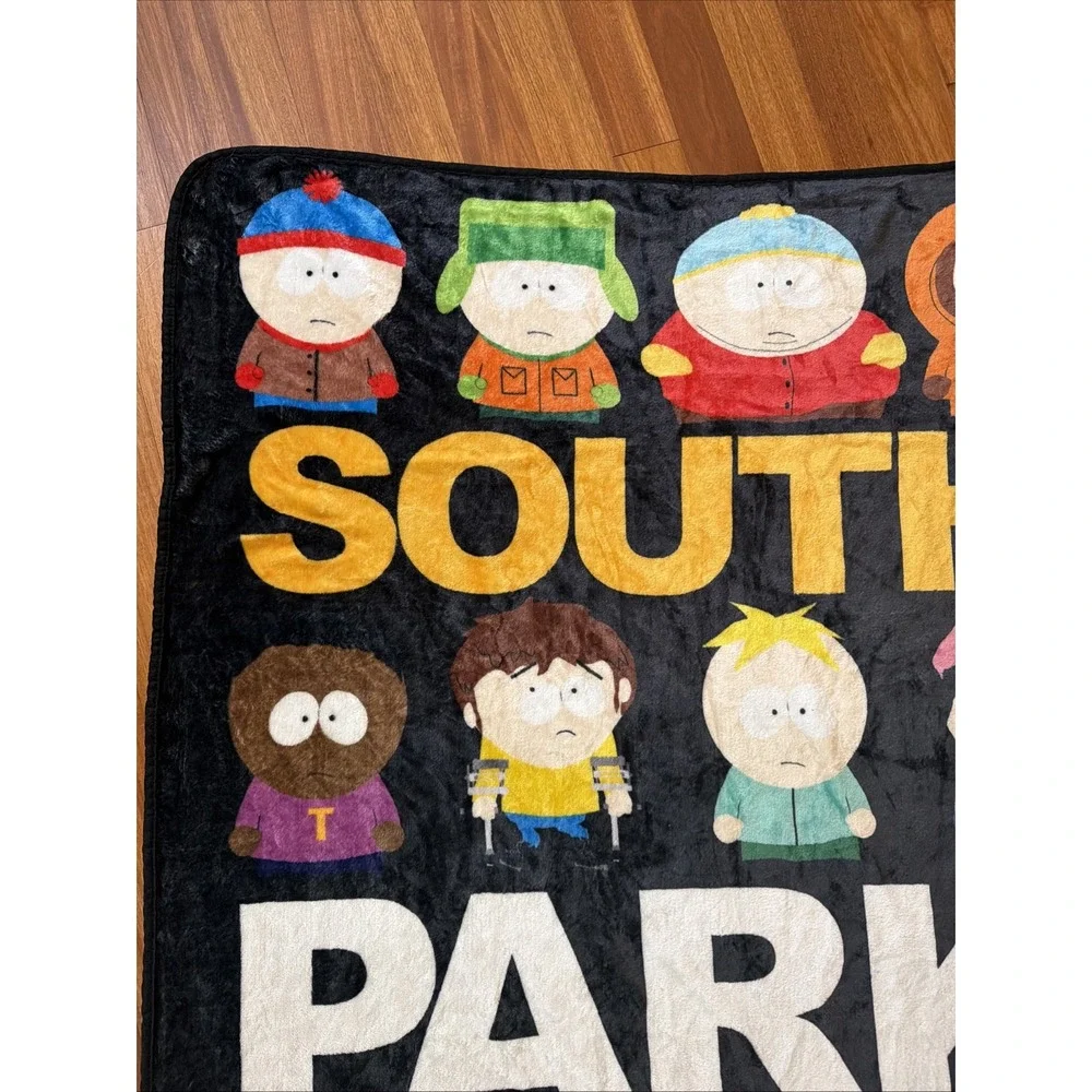 South Park Silver Buffalo Fleece Throw Blanket Stan Kyle Cartman Kenny Etc 45x60